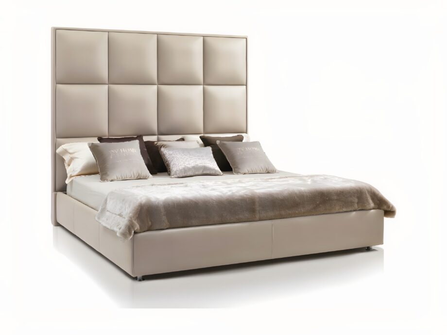 Duke bed | DV home. Exquisite bed with a high tufted headboard, a symbol of comfort and refined luxury in the bedroom.