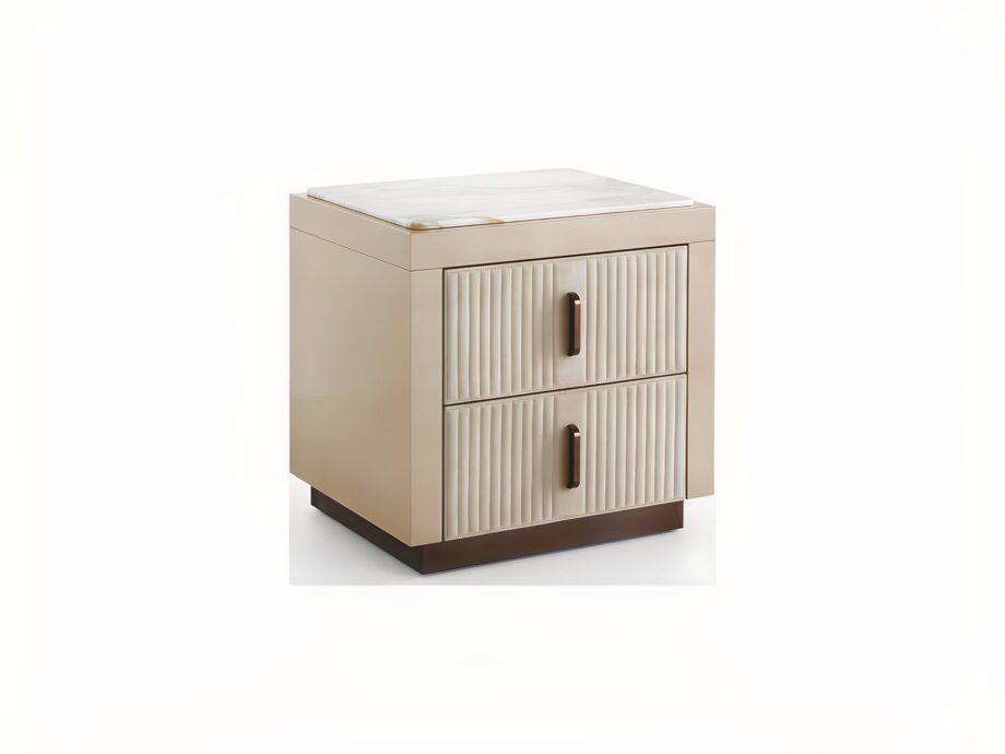 Envy bedside table | DV home. Exquisite Art Deco bedside table with mirrored, lacquered, or leather finishes, Blumotion drawers, and optional marble top.
