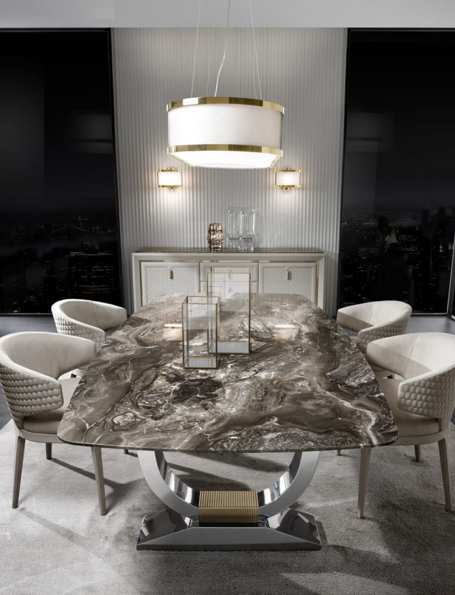 Egoist chair | DV home. Luxurious upholstered chair with a distinctive hexagon quilted back, offering exceptional comfort and refined Italian design.