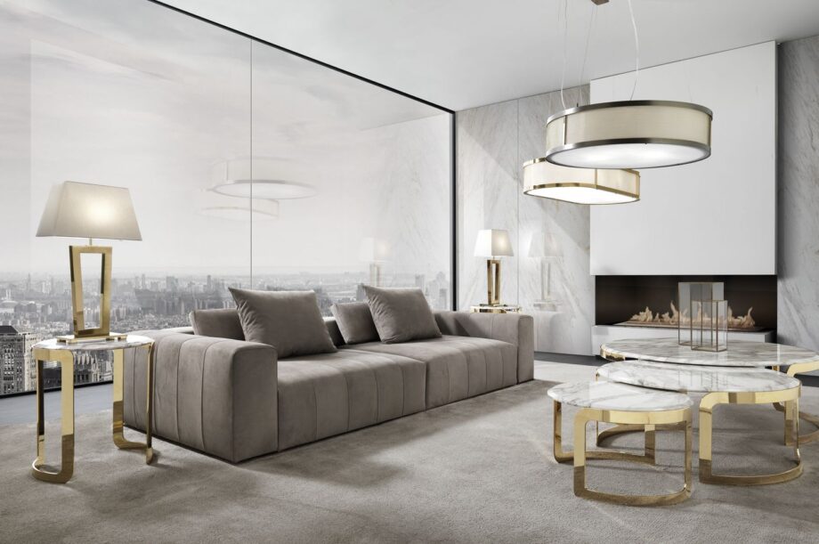Edmond sofa | DV home. Refined sofa with a solid wood structure and high-quality fabric or leather upholstery, ensuring exceptional comfort.