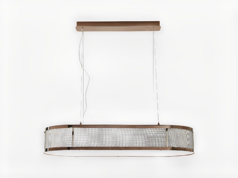 Gordon Plaza chandelier | DV home. Exquisite Gordon Plaza chandelier with metal frame and beige fabric shade, perfect for luxurious interiors.