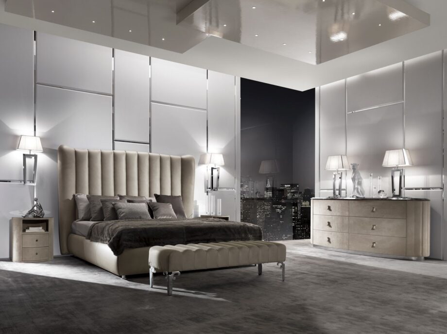 Adler Plus 2 bedside table | DV home. Elegant bedside table featuring a marble top and soft-close drawers.