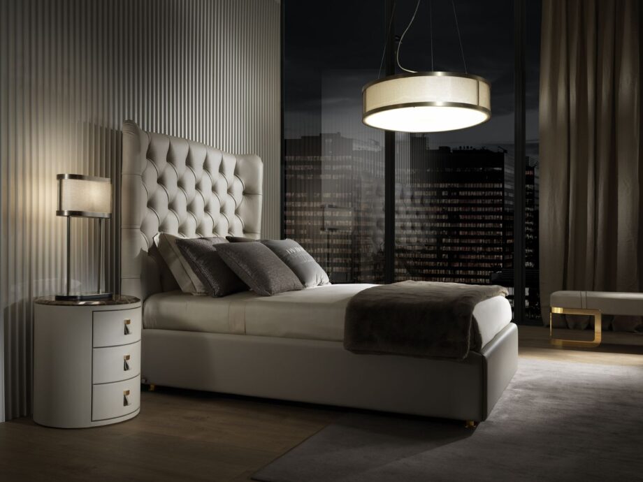 Vogue bed | DV home. A luxurious Italian upholstered bed with an elegant tufted headboard, designed for sophisticated bedrooms.
