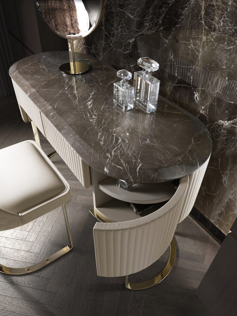Soho console | DV home. Exquisite Art Deco console with curved sides and hidden drawer, crafted from premium Italian materials.