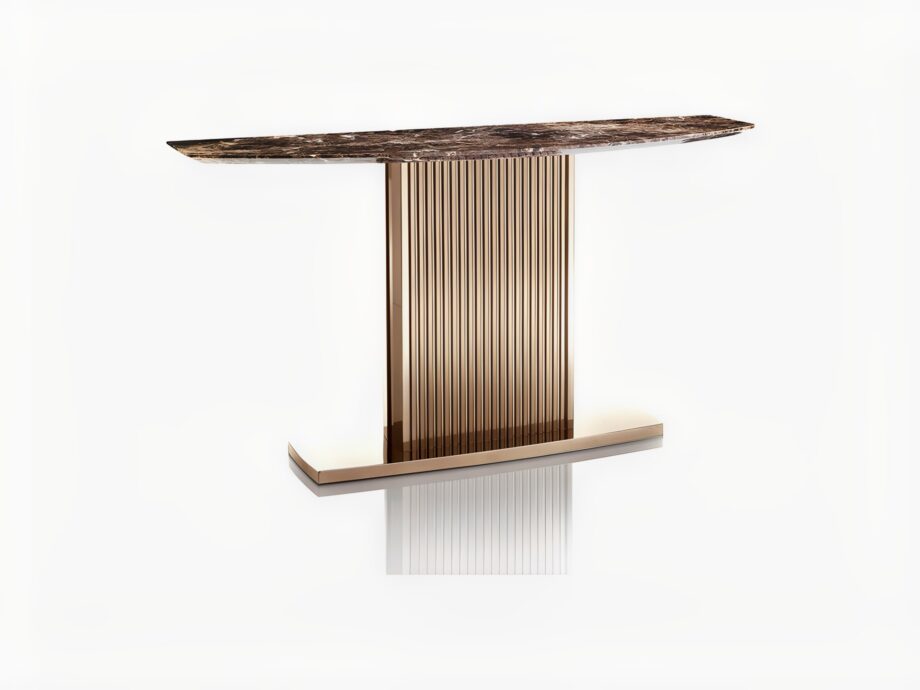 Windsor console | DV home. Exquisite console with a marble top and metal base in Art Deco style.
