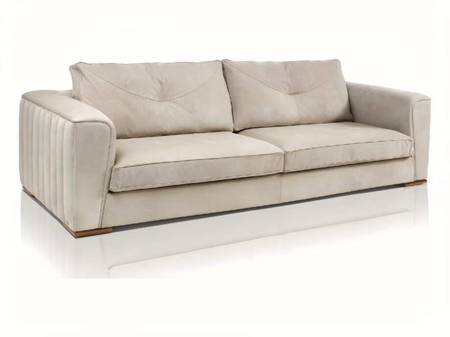 Beverly sofa | DV home. Handmade Italian luxury sofa with goose feather cushions and sleek metal feet, designed for ultimate comfort and style.