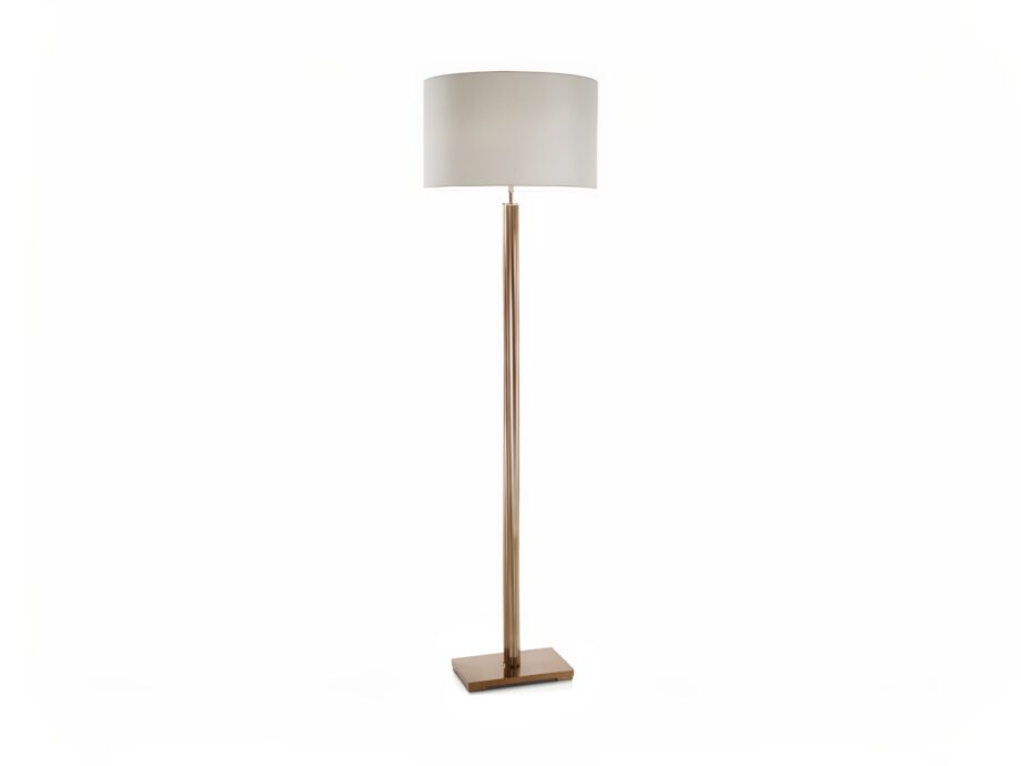 Windsor floor lamp | DV home. Elegant floor lamp featuring a metal base and fabric shade, perfect for enhancing luxurious interiors.