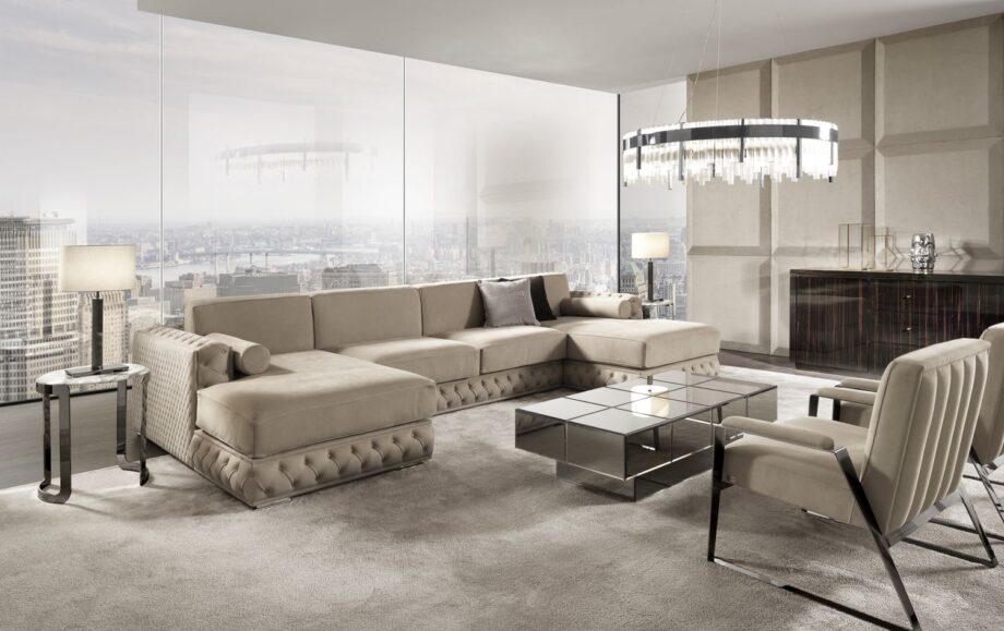 Windsor table lamp | DV home. Elegant table lamp with a metal base and fabric shade, perfect for luxurious interiors.