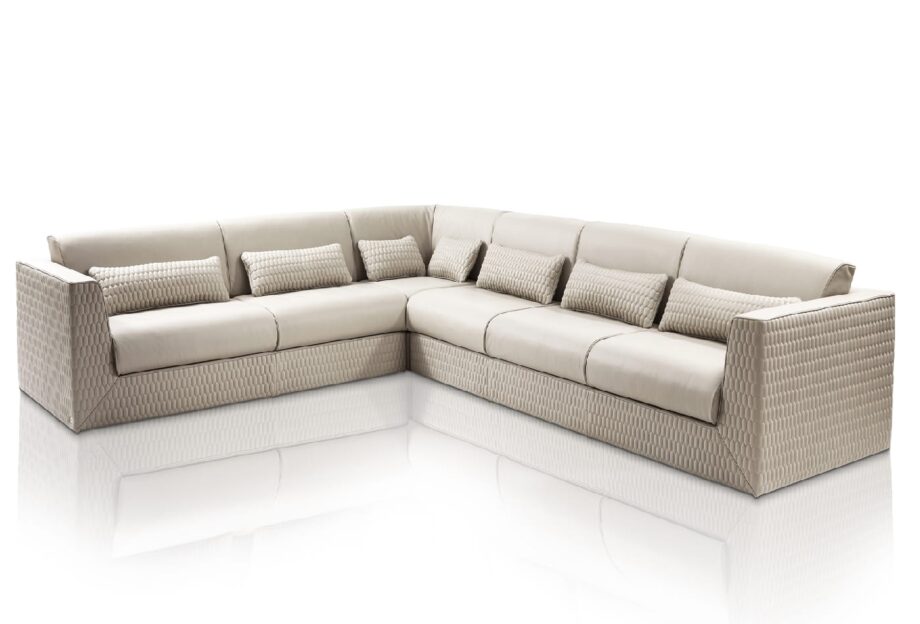 Cooper Quilt sofa | DV home. Luxurious sofa with a distinctive quilted exterior and comfortable long cushions, embodying Italian craftsmanship and contemporary elegance.