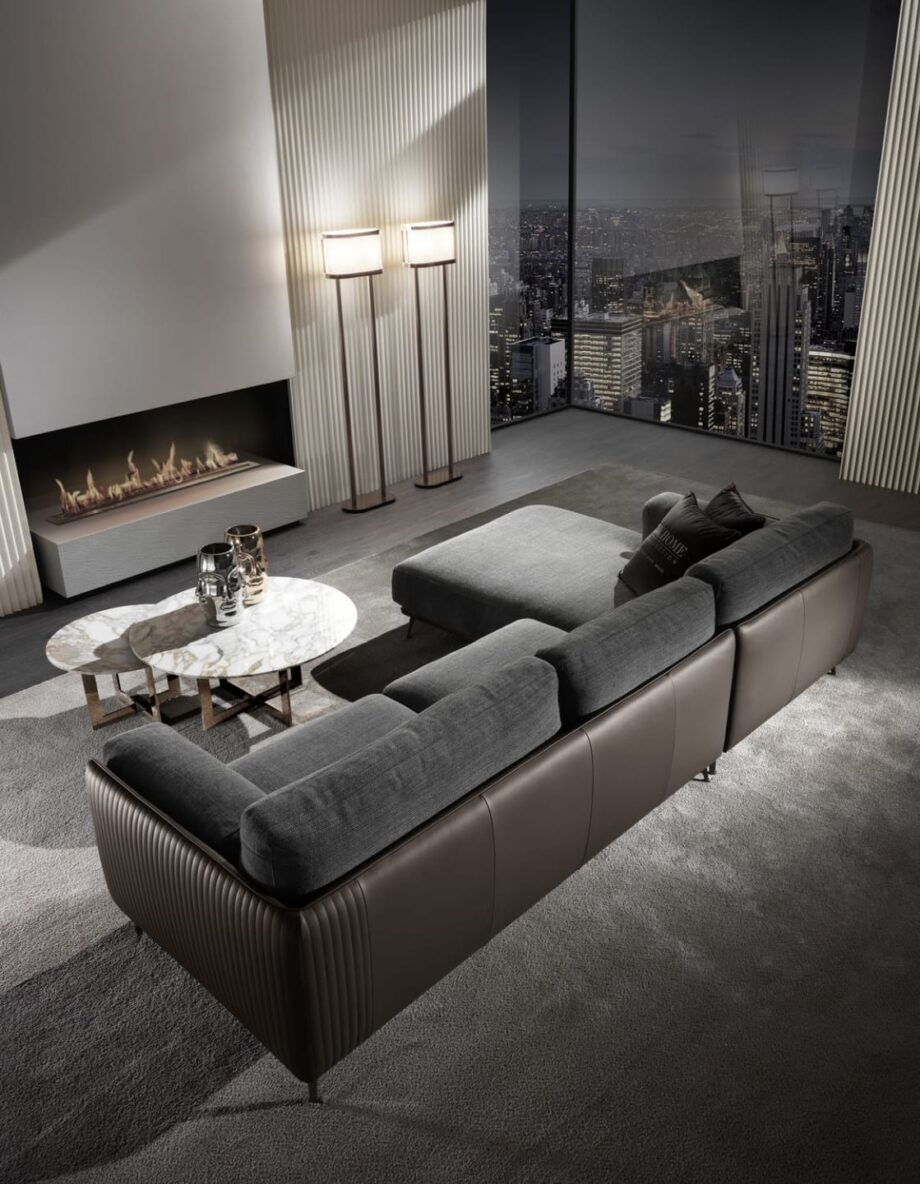 Elite sofa | DV home. Luxuriously crafted sofa with goose feather cushions and elegant metal feet, offering exceptional comfort and sophisticated design.