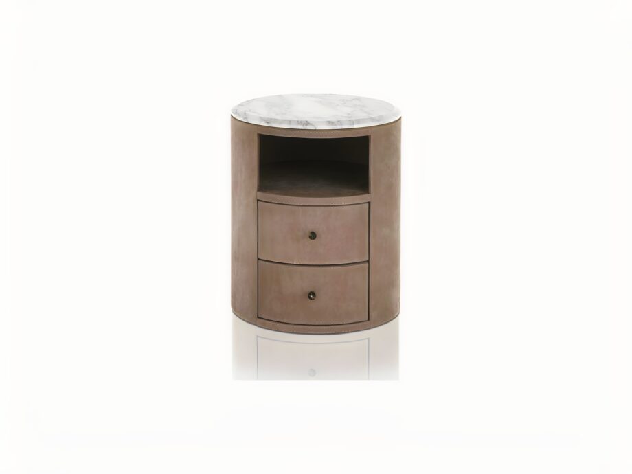 Adler Plus 2 bedside table | DV home. Elegant bedside table featuring a marble top and soft-close drawers.