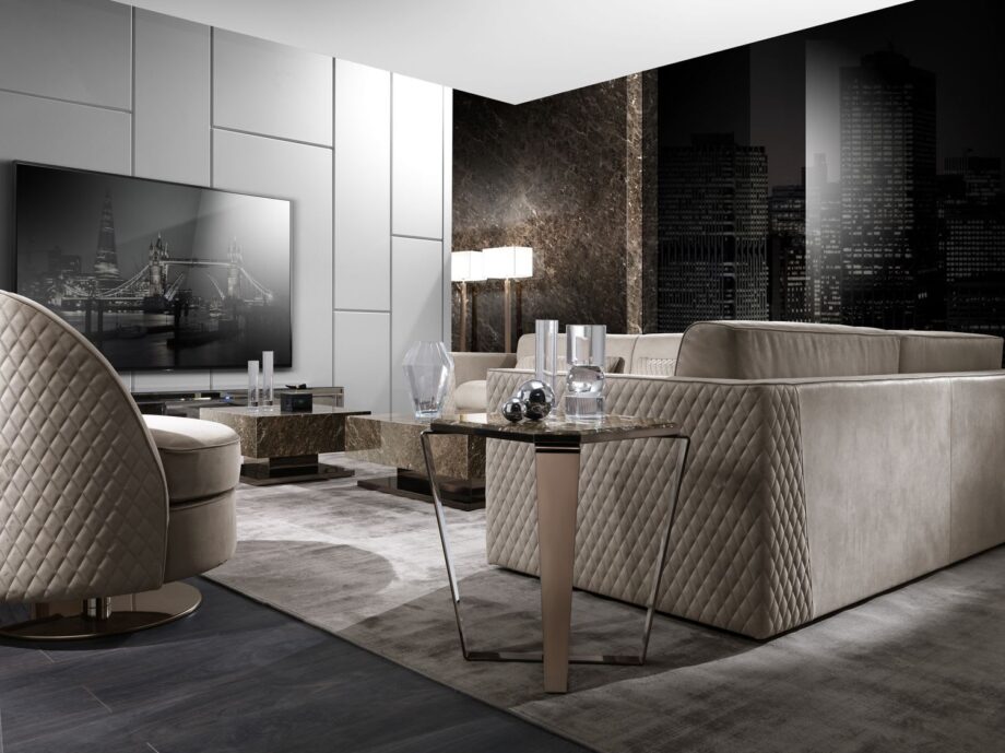 Cooper Quilt sofa | DV home. Luxurious sofa with a distinctive quilted exterior and comfortable long cushions, embodying Italian craftsmanship and contemporary elegance.