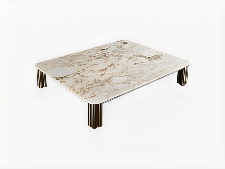 Forest coffee table | Rugiano. Exquisite coffee table with metallic legs and a top available in wood, marble, or leather.