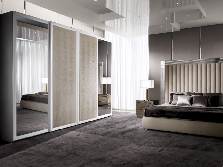 Vogue wardrobe | DV home. Custom-made luxury wardrobe with honeycomb structure, sliding doors, bevelled mirror options, and premium finishes.