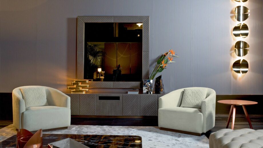 Ghost mirror | Rugiano. Designer mirror with unique geometric design, visually expanding space and adding luxury.