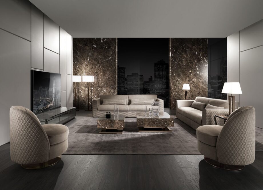 Cooper Quilt sofa | DV home. Luxurious sofa with a distinctive quilted exterior and comfortable long cushions, embodying Italian craftsmanship and contemporary elegance.