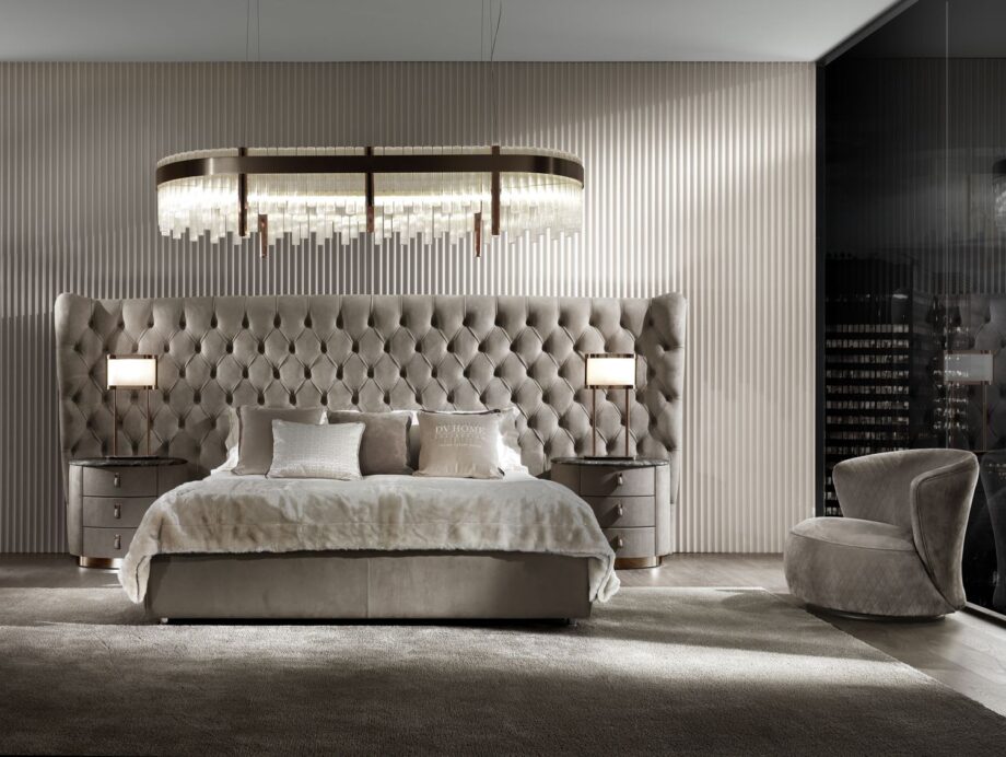 Vogue bedside table | DV home. An exquisite Art Deco nightstand with luxurious finishes and soft-close drawers, offering elegant storage and sophisticated style for any bedroom.