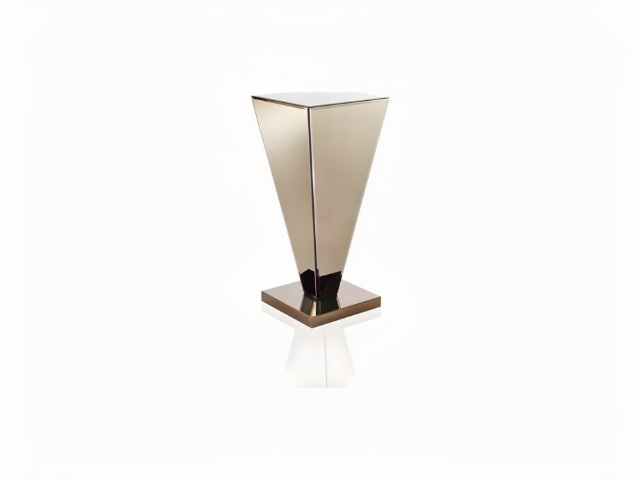 Envy Totem coffee table | DV home. Elegant Art Deco coffee table with mirrored or lacquered surfaces and a polished steel base.