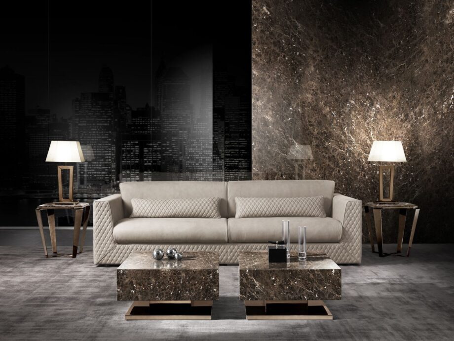 Cooper Quilt sofa | DV home. Luxurious sofa with a distinctive quilted exterior and comfortable long cushions, embodying Italian craftsmanship and contemporary elegance.