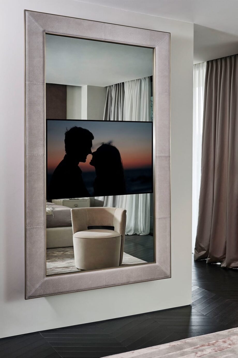 Ghost mirror | Rugiano. Designer mirror with unique geometric design, visually expanding space and adding luxury.