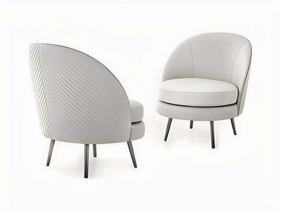 Perla armchair | Rugiano. Elegant upholstered armchair with metal feet, available with patterned stitching, perfect for modern interiors.