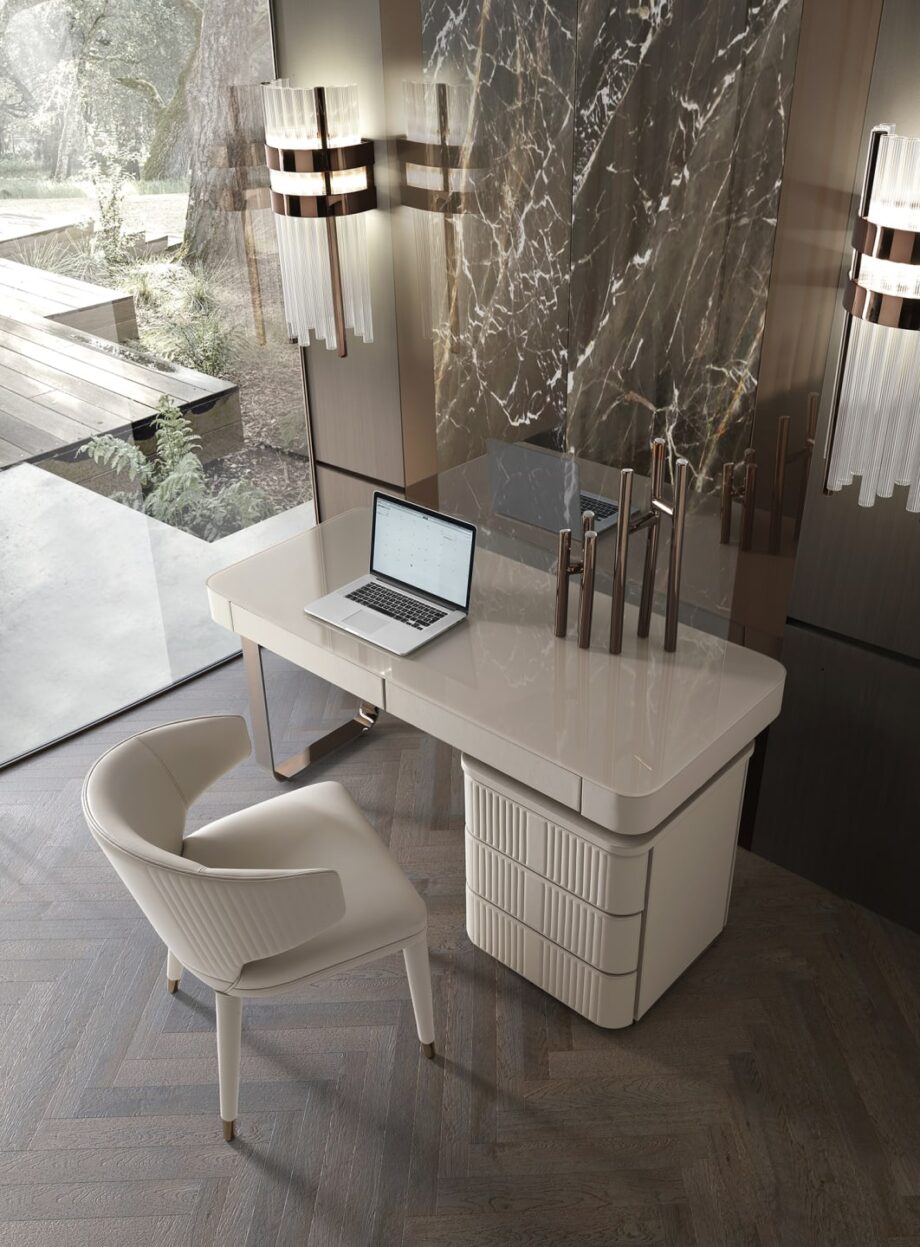 Hollywood writing desk | DV home. Luxurious Art Deco writing desk with elegant finishes and thoughtful details.