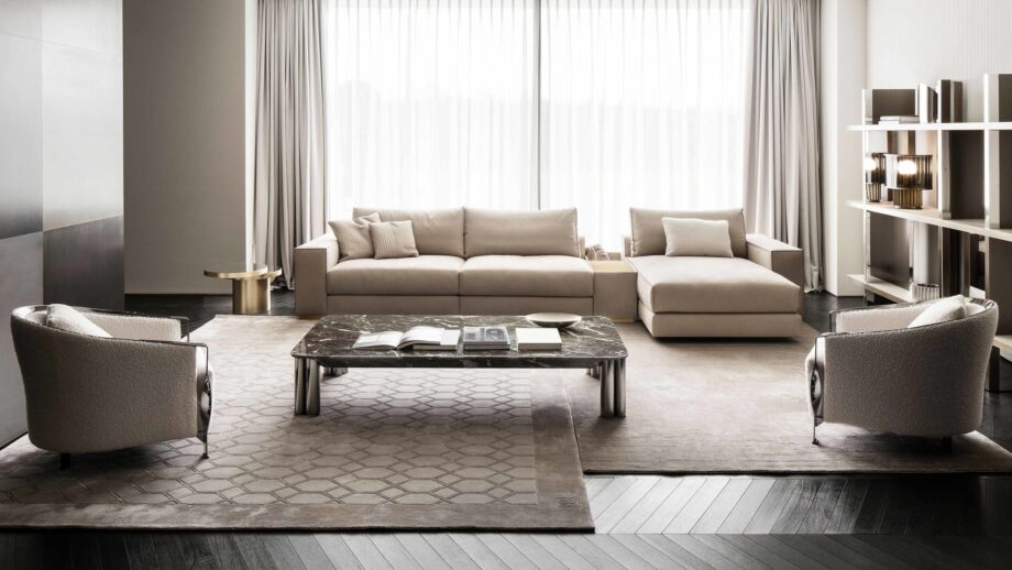 Paris armchair | Rugiano. Exquisite armchair with unique twisted structure, luxurious upholstery or bronze finish, available plain or with matelassé pattern.