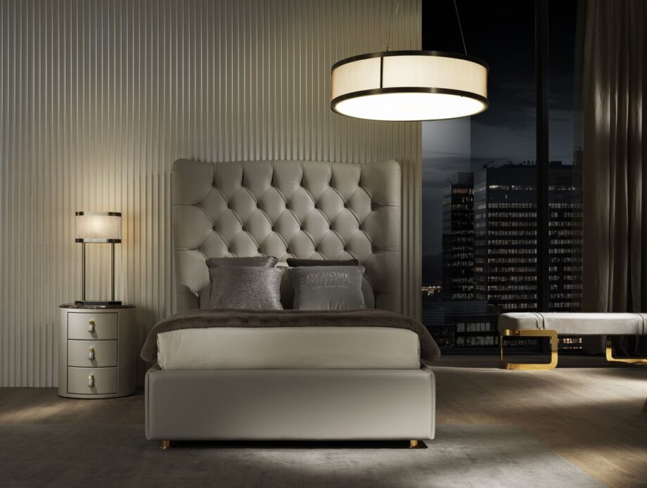 Vogue bed | DV home. A luxurious Italian upholstered bed with an elegant tufted headboard, designed for sophisticated bedrooms.