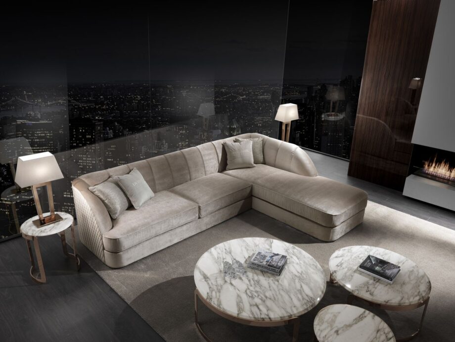 Coco coffee table | DV home. Elegant round coffee table with a metal base and luxurious marble top, handcrafted in Italy.
