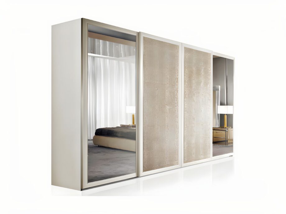 Vogue wardrobe | DV home. Custom-made luxury wardrobe with honeycomb structure, sliding doors, bevelled mirror options, and premium finishes.