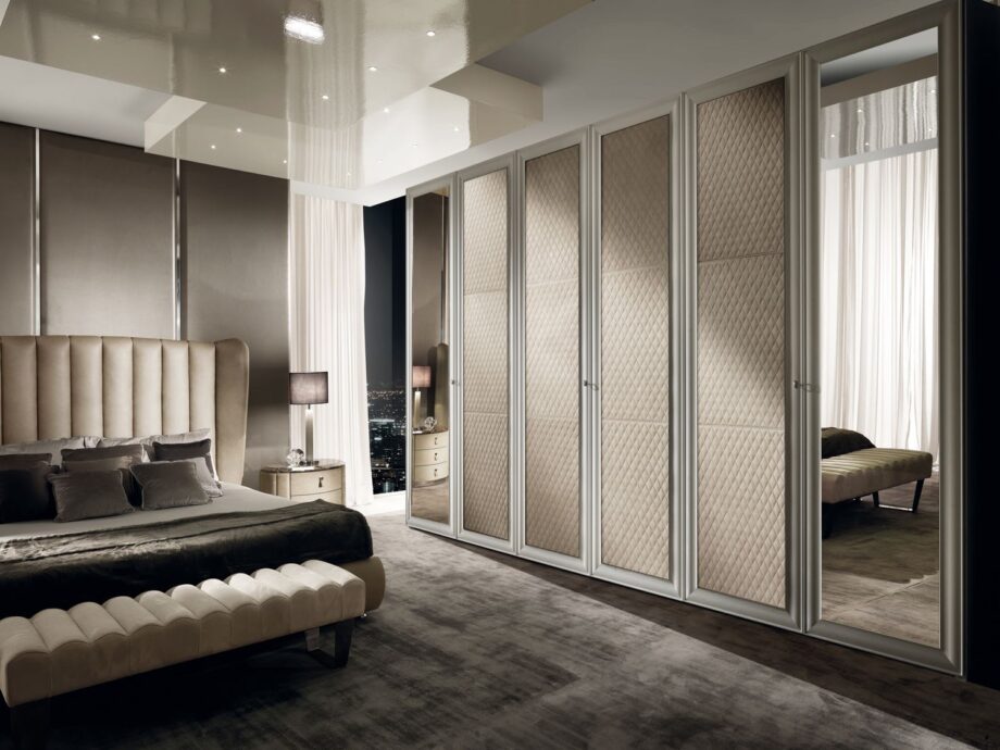 Vogue wardrobe | DV home. Luxury Art Deco wardrobe with mirrored doors, custom-made with exquisite finishes.