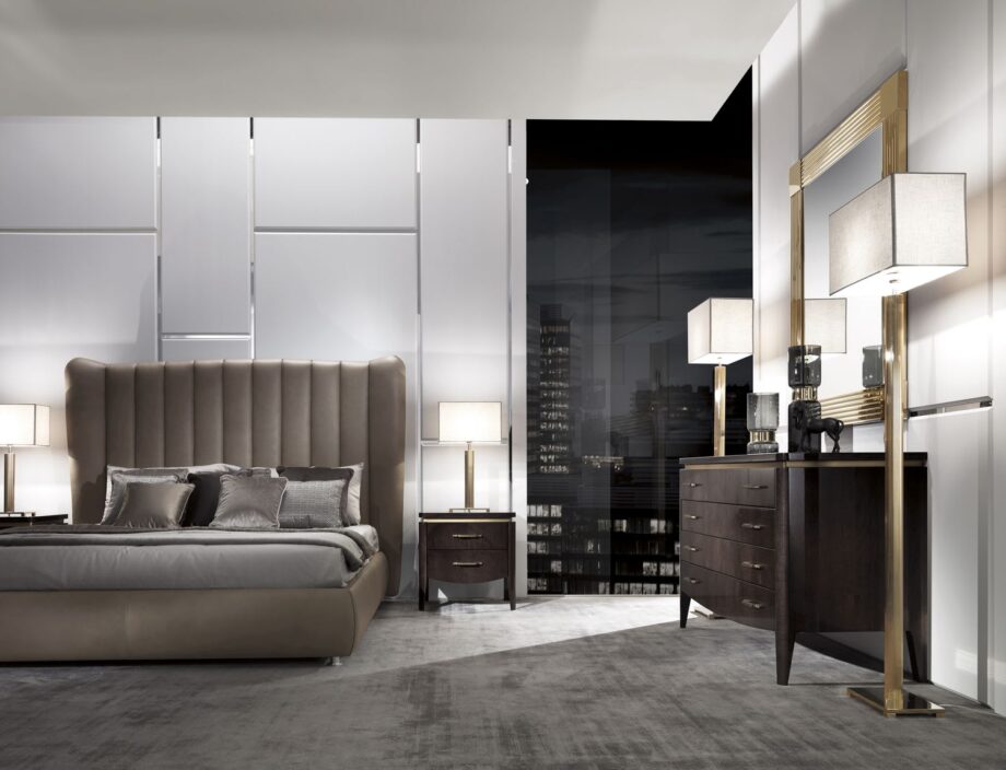 Egoist chest of drawers | DV home. A luxurious Art Deco chest of drawers, crafted from fine wood with stainless steel accents and soft-close drawers, perfect for elegant interiors.
