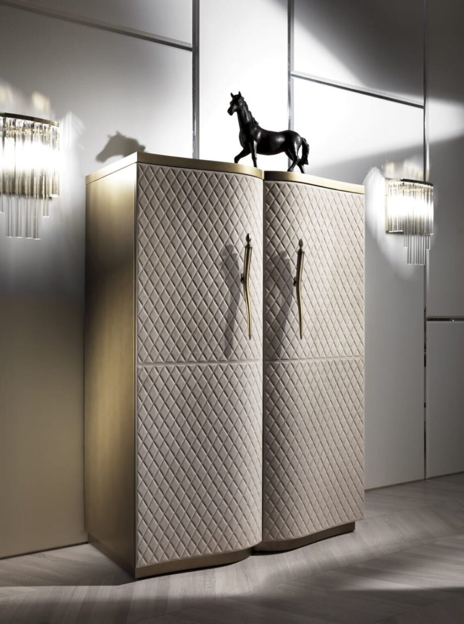 Hermes wall lamp | DV home. Exquisite Art Deco wall lamp with shining chrome and cascading natural crystals, a statement of luxury and refined taste.