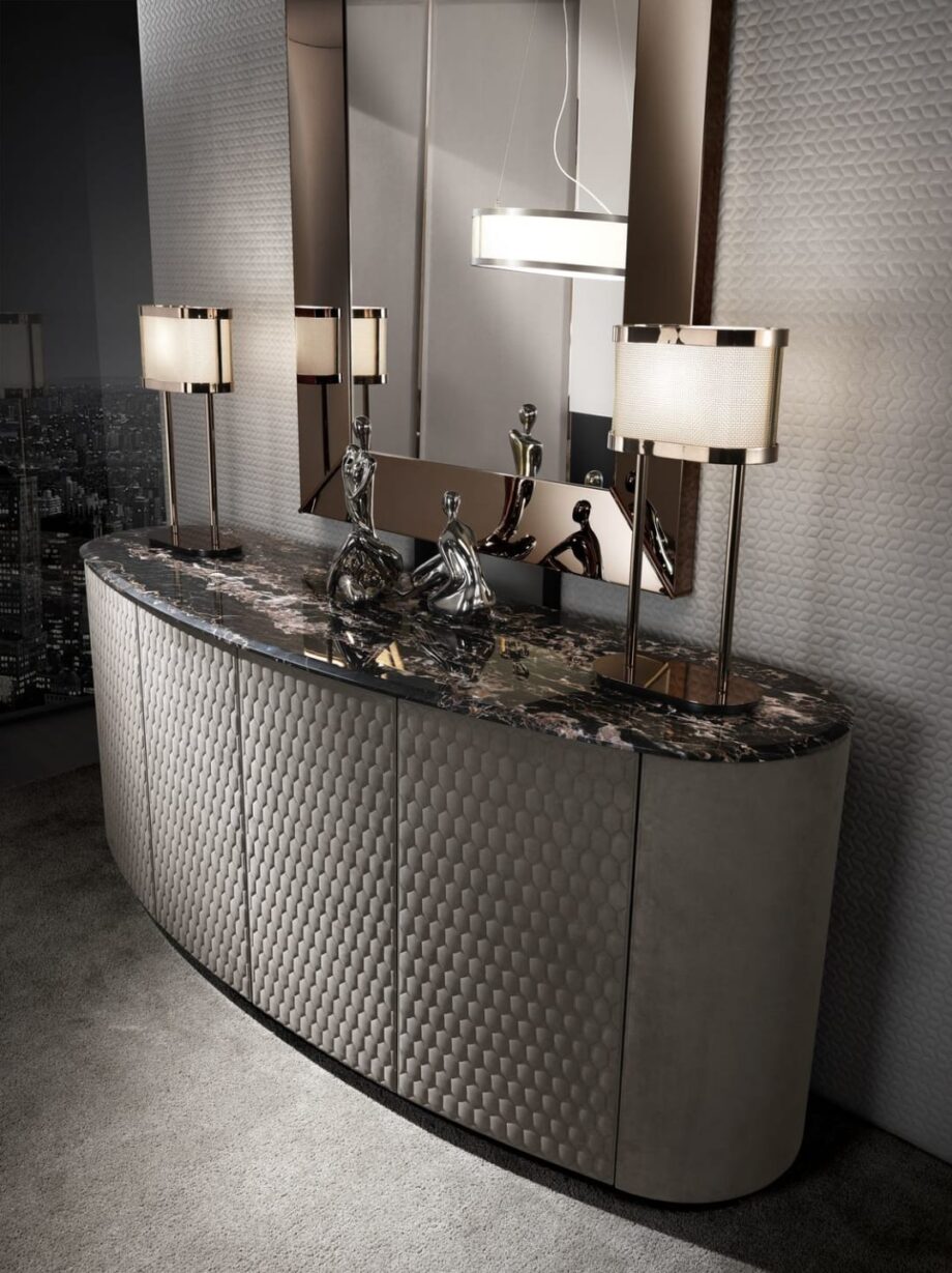 Tiffany mirror | DV home. Exquisite Italian luxury mirror with a sleek stainless steel frame, available in a variety of sophisticated metallic finishes.