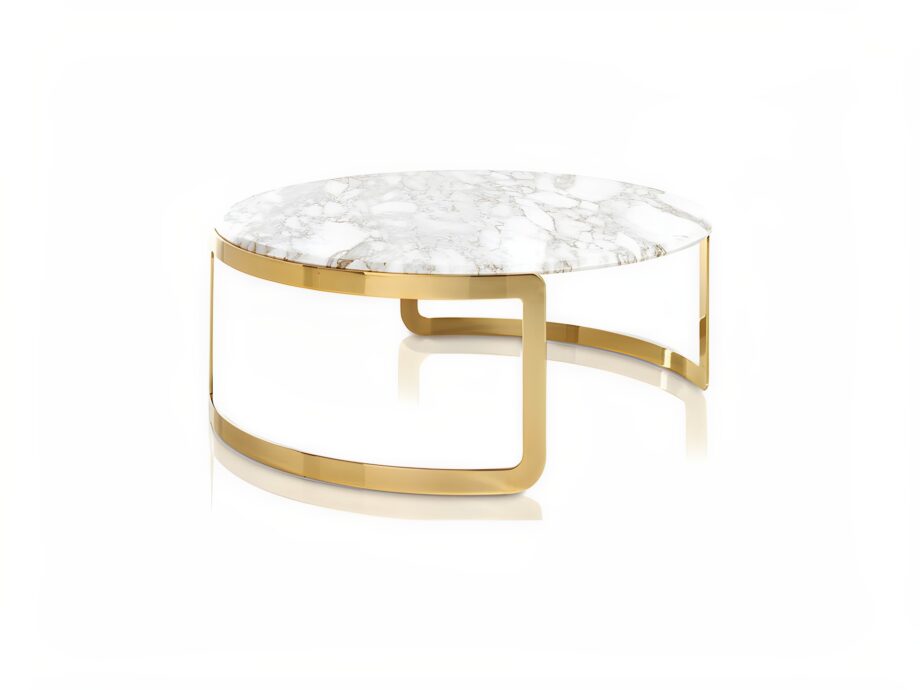 Coco coffee table | DV home. Elegant round coffee table with a metal base and luxurious marble top, handcrafted in Italy.