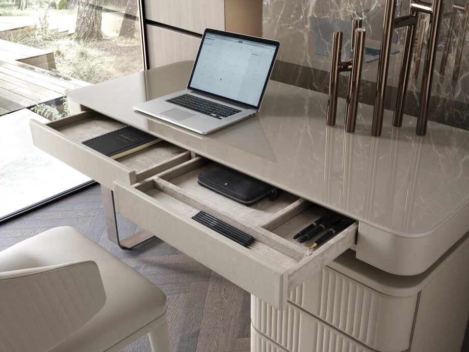 Hollywood writing desk | DV home. Luxurious Art Deco writing desk with elegant finishes and thoughtful details.