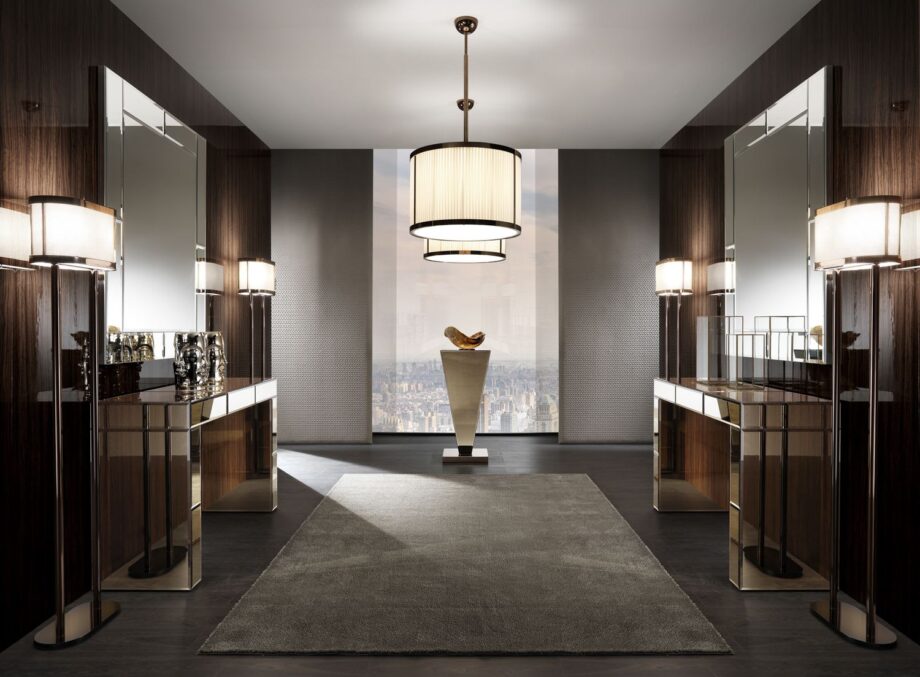 Envy console | DV home. Elegant Art Deco console with mirrored glass finish and a pull-out drawer.