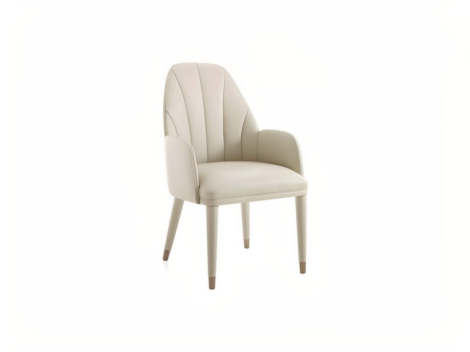 Elite chair | DV home. Luxurious Italian armchair with elegant curves, premium upholstery, and polished steel details, perfect for sophisticated interiors.