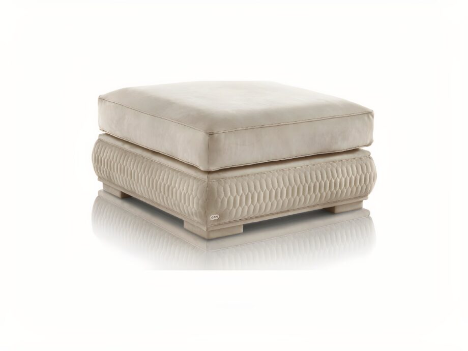 Master pouf | DV home. Exquisite Art Deco pouf with unique hexagonal quilting, designed for luxurious interiors.