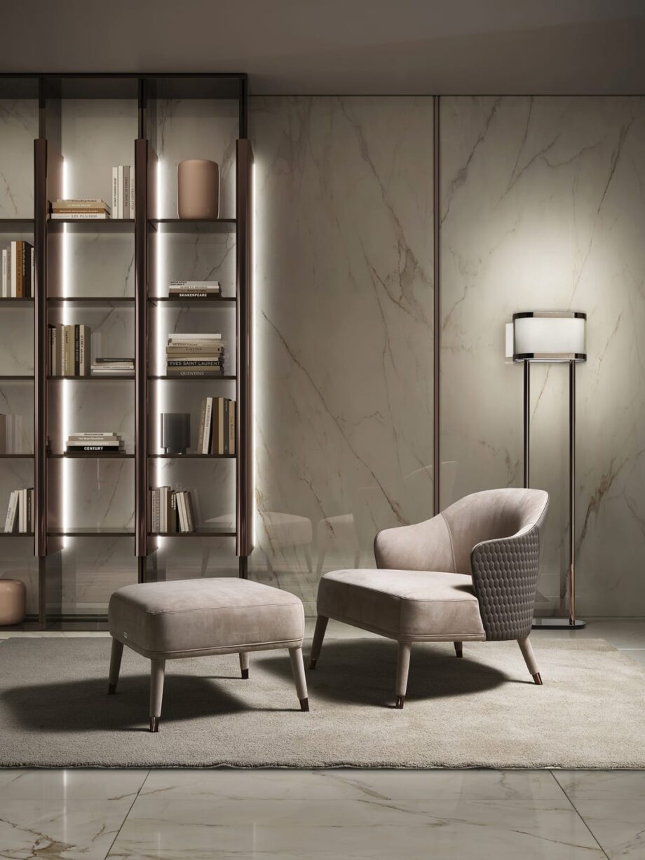 Manhattan armchair | DV home. Luxurious armchair blending Art Deco elegance with exceptional comfort and exquisite craftsmanship.