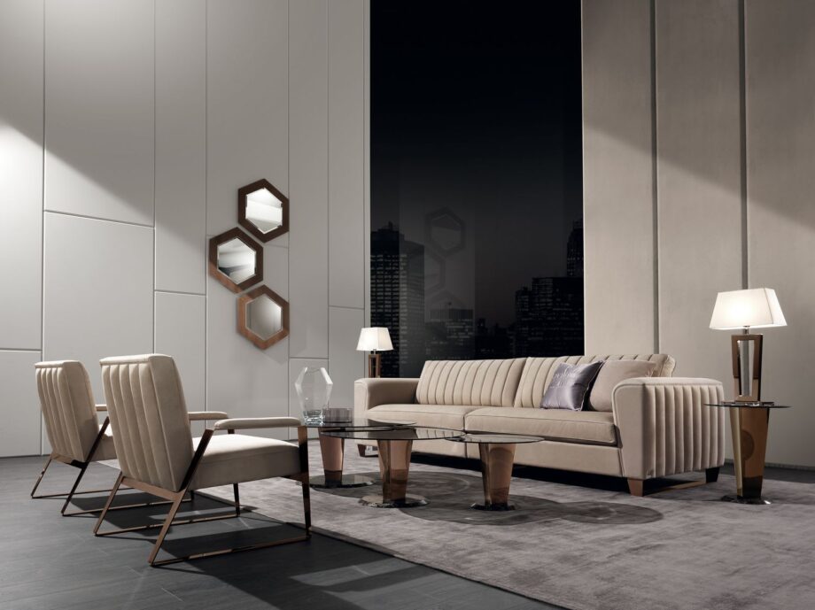 Ritz armchair | DV home. Exquisite armchair with solid wood frame and glossy chrome steel structure, perfect for luxury interiors.