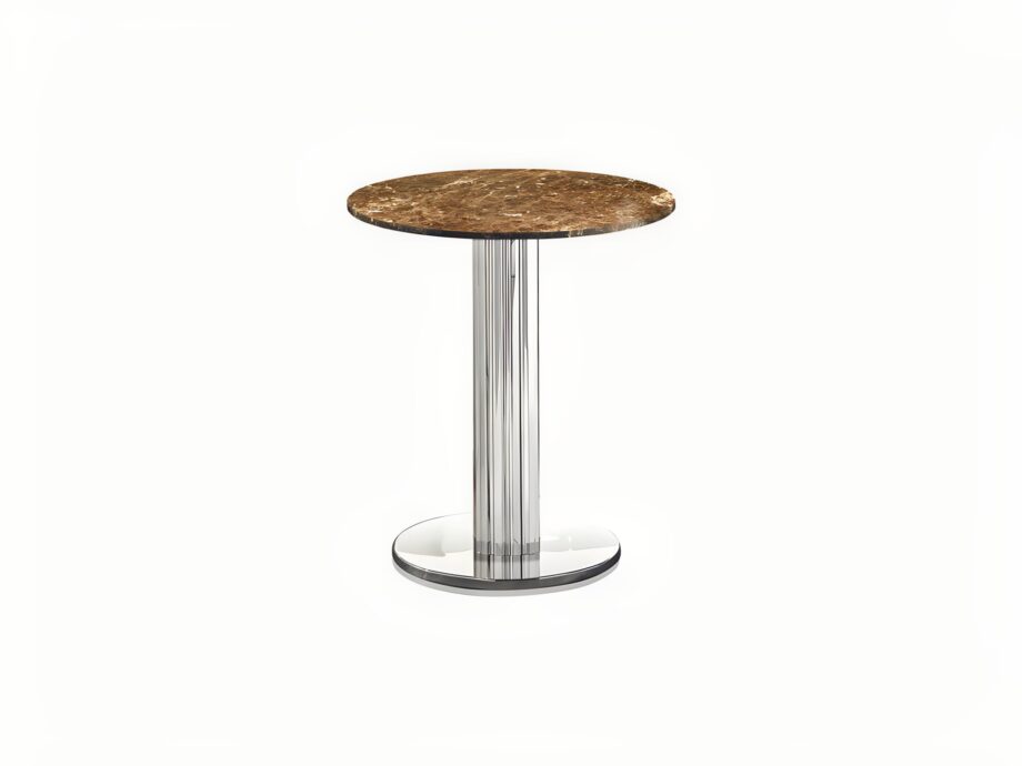 Douglas coffee table | DV home. An Art Deco lamp and coffee table from Italy, featuring a metal base and customizable marble, wood, lacquered, or leather tops.