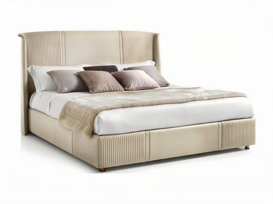 Coco Cannetè bed | DV home. Exquisite bed featuring a high headboard with unique cannetè textured detailing, offering unparalleled comfort and style.