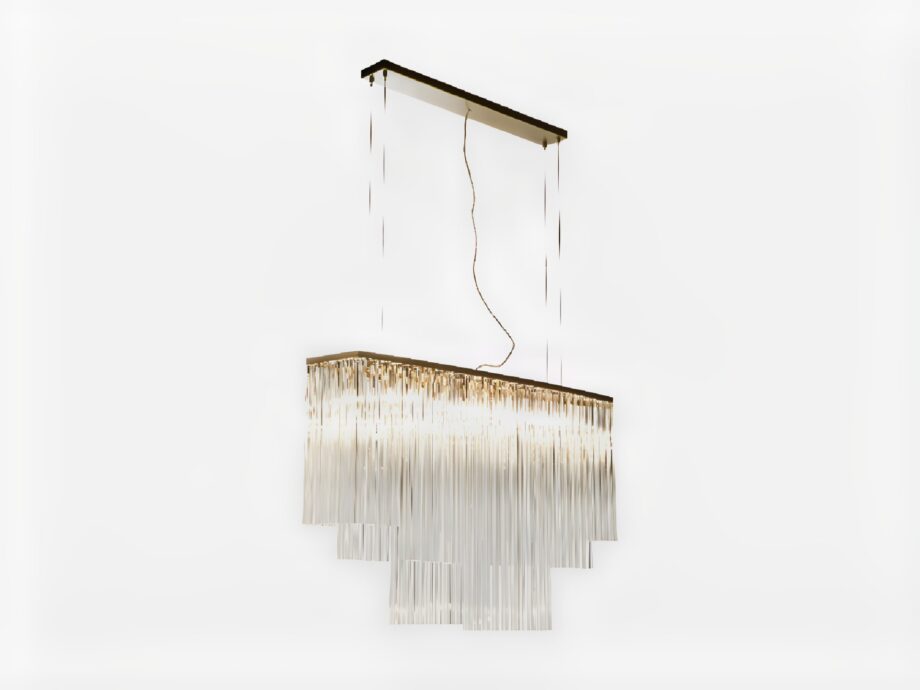 Hermes chandelier | DV home. Exquisite chandelier with polished chrome finish and natural crystals, creating a striking illumination.