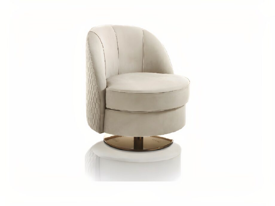 Charlotte armchair | DV home. Elegant swivel armchair with luxurious upholstery, perfect for comfort and style in any interior, handcrafted in Italy.