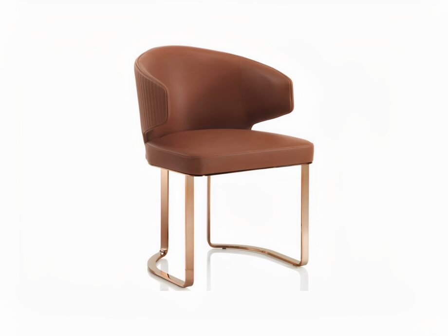 Ritz chair | DV home. Elegant upholstered chair with sleek chrome legs, perfect for modern interiors.