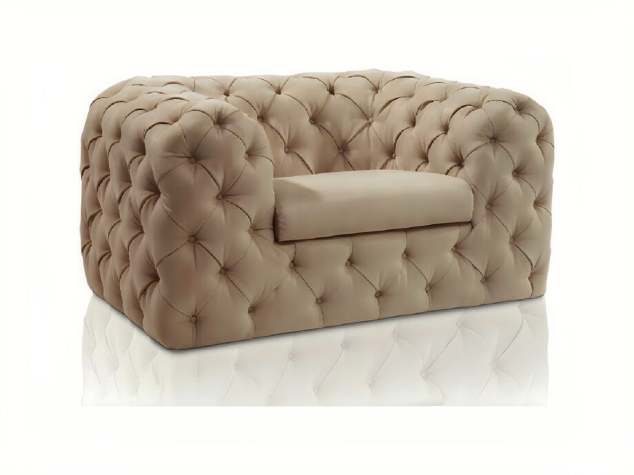Chelsea armchair | DV home. Luxuriously tufted armchair with a solid wood frame, offering unparalleled comfort and bespoke customization.