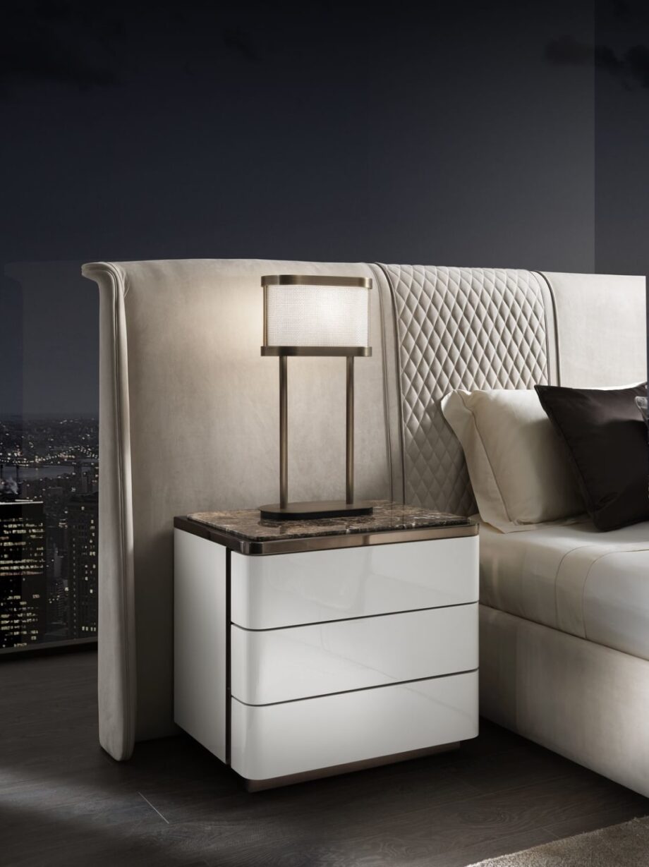 Coco Maxi bed | DV home. Luxurious bed with a high, tufted headboard, offering unparalleled comfort and sophisticated design.