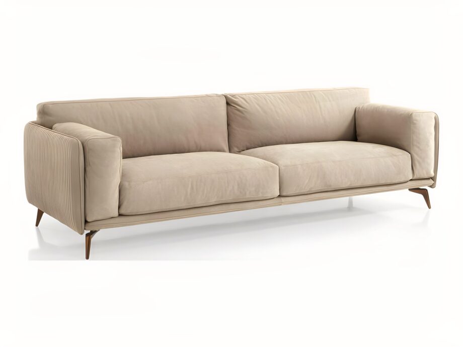 Elite sofa | DV home. Luxuriously crafted sofa with goose feather cushions and elegant metal feet, offering exceptional comfort and sophisticated design.