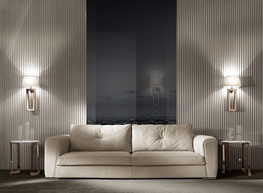 Beverly sofa | DV home. Handmade Italian luxury sofa with goose feather cushions and sleek metal feet, designed for ultimate comfort and style.
